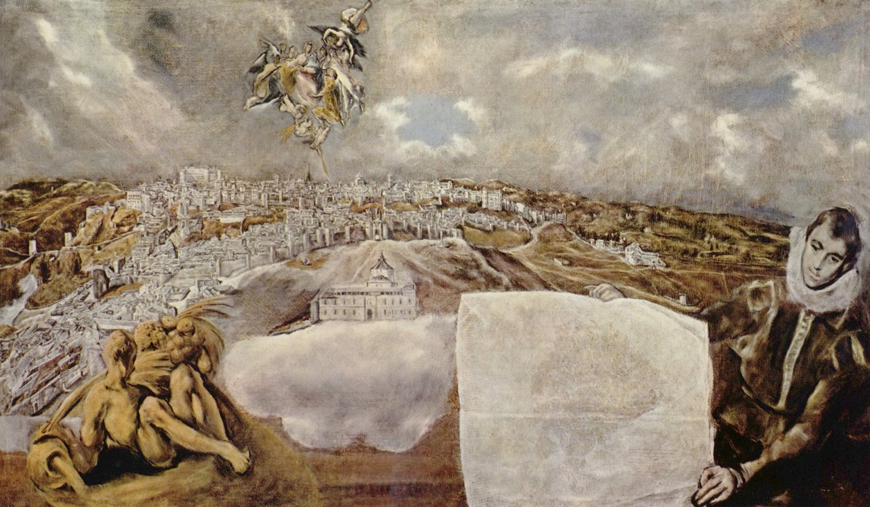 Spagnolo:  Vista e piano di Toledo Vista e piano di Toledo da El Greco