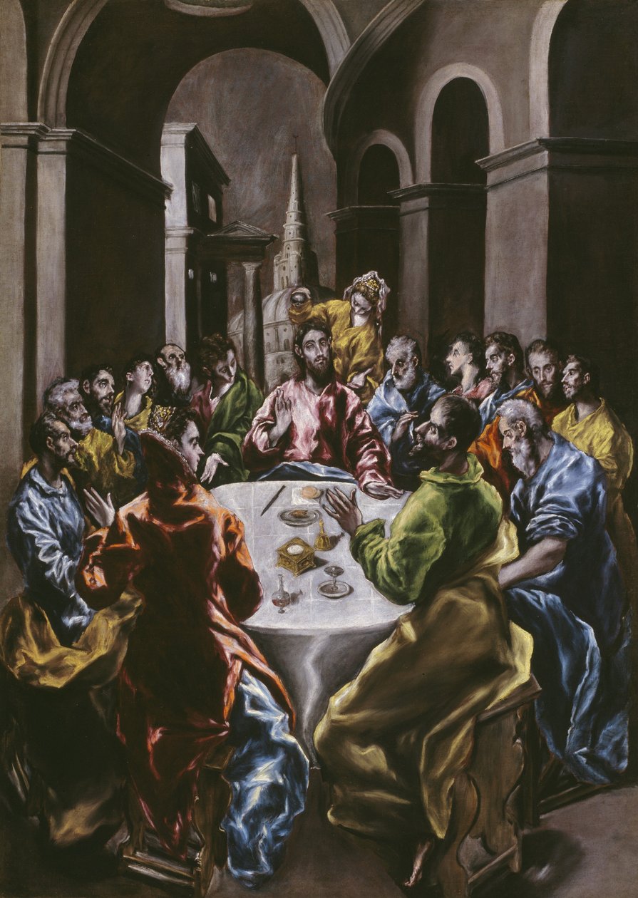 Il banchetto nella casa di Simone, 1608-14 da El Greco