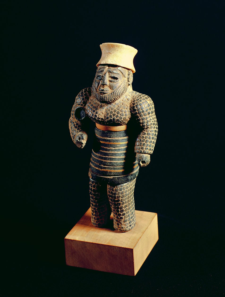 Statuetta di un uomo barbuto con baffi, da Susa, Iran sudoccidentale da Elamite