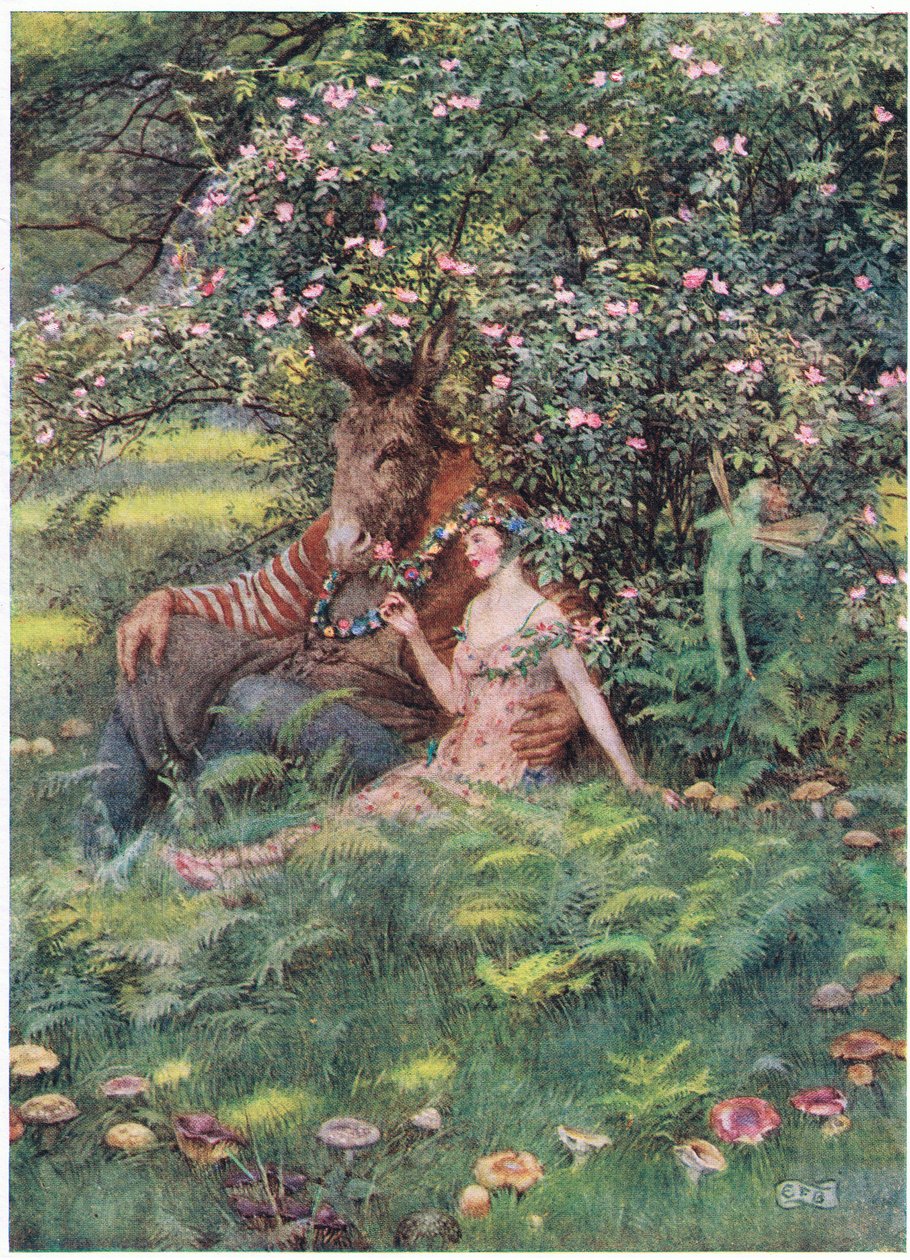 Bottom e Titania: "Vieni siediti su questo letto fiorito" da Eleanor Fortescue Brickdale