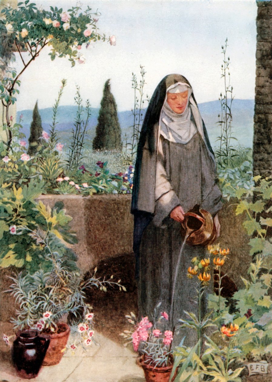Santa Chiara (litografia a colori) da Eleanor Fortescue-Brickdale