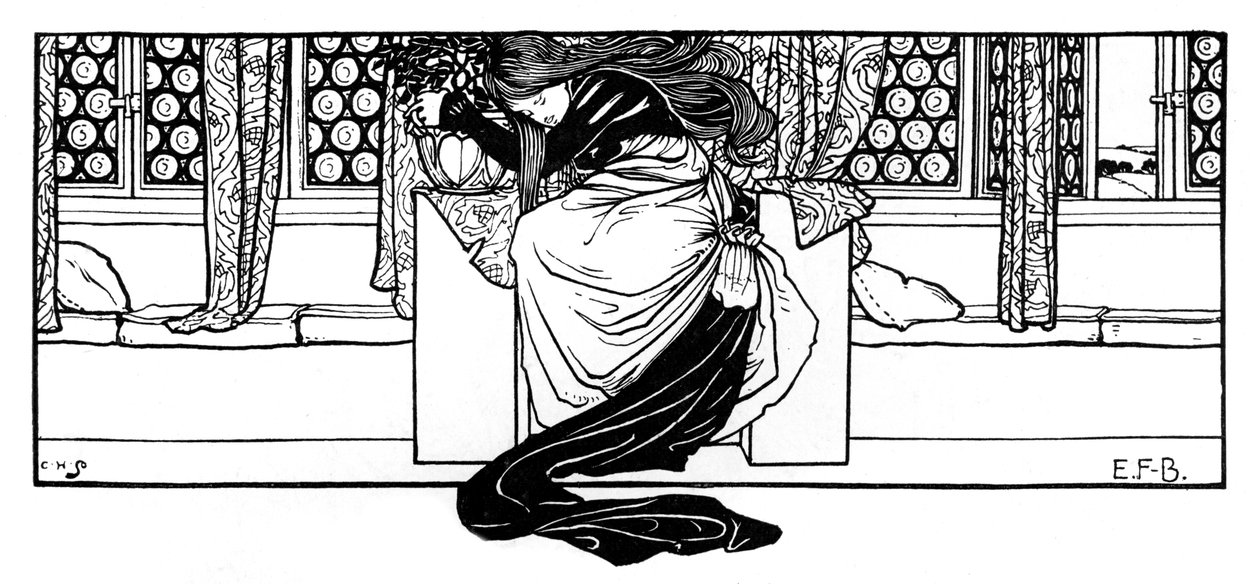 Una donna che dorme su una sedia da Eleanor Fortescue Brickdale
