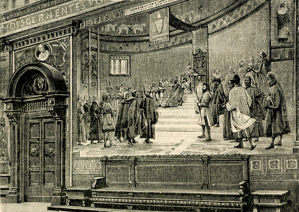 Gli affreschi della Grande Sala nel Palazzo dei Barnabiti, di Elia Bonci (1866-1953), Macerata, Marche, Italia da Elia Bonci
