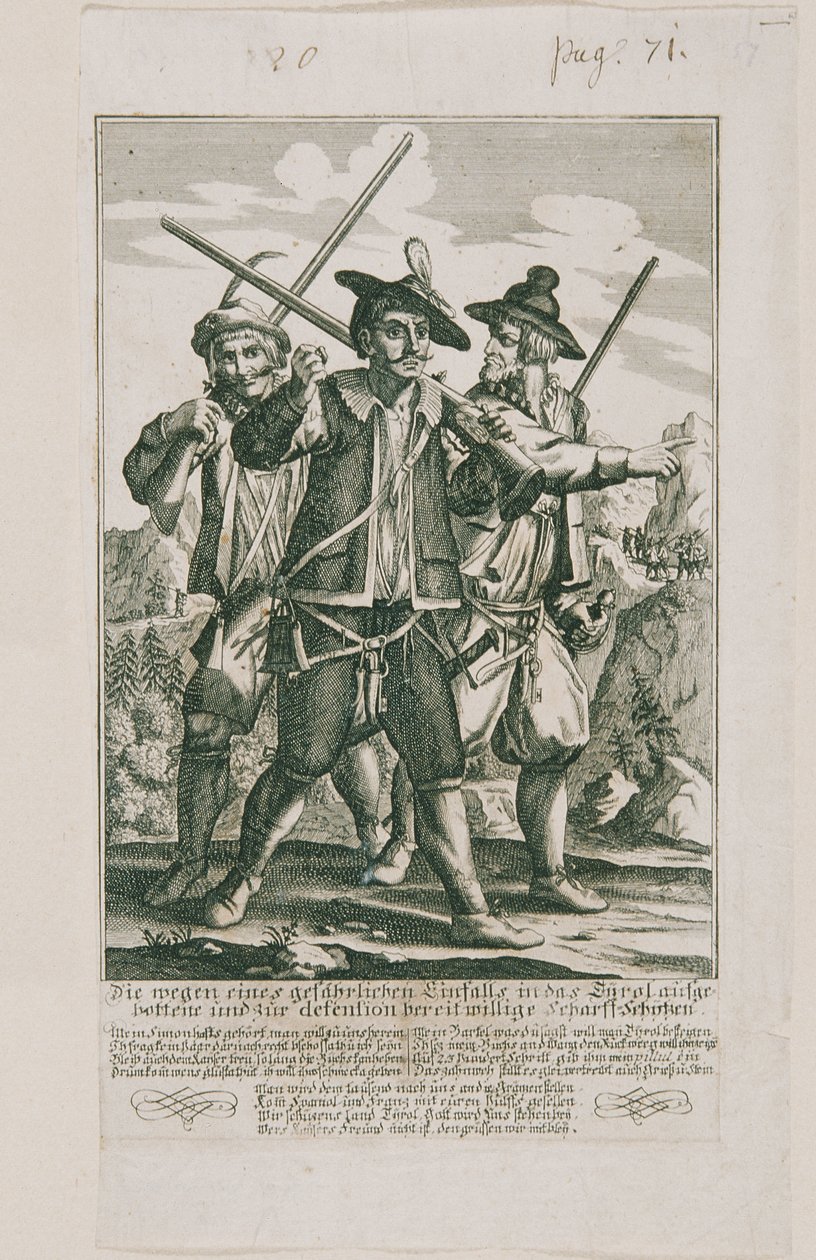 La difesa tirolese del 1703: tiratori scelti da Elias Baeck