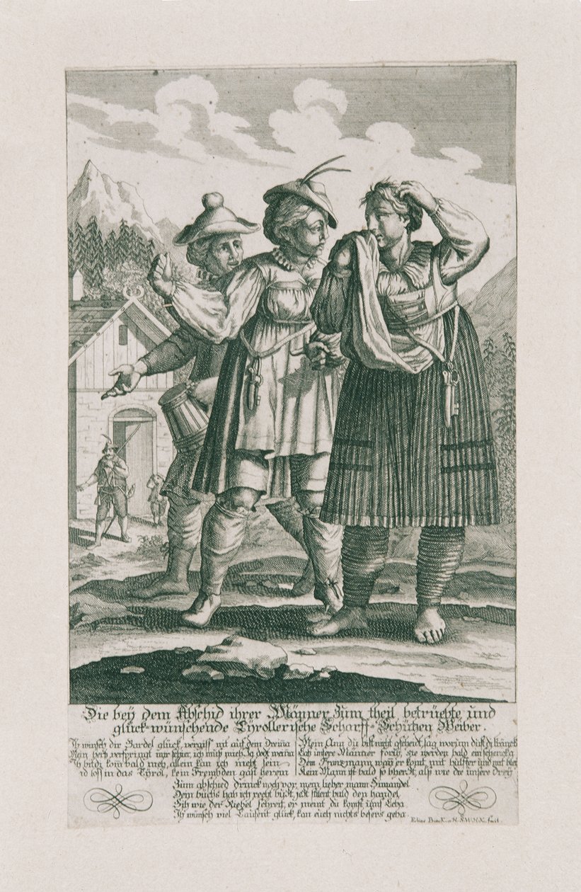 La difesa tirolese del 1703: Donne tiratrici tirolesi da Elias Baeck