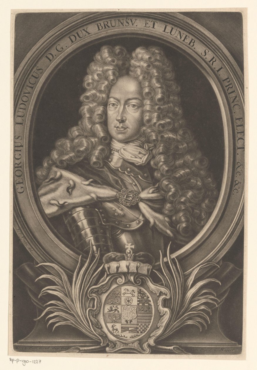 Ritratto di Giorgio Ludovico, re di Gran Bretagna e Irlanda da Elias Christopf Heiss