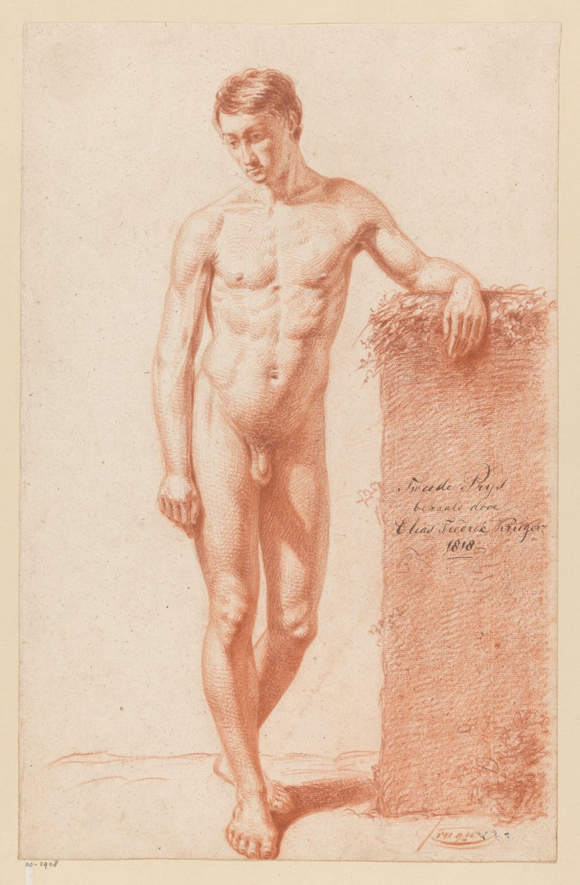 Nudo maschile in piedi, visto di fronte (2º premio 1818) da Elias Friedrich Kruger