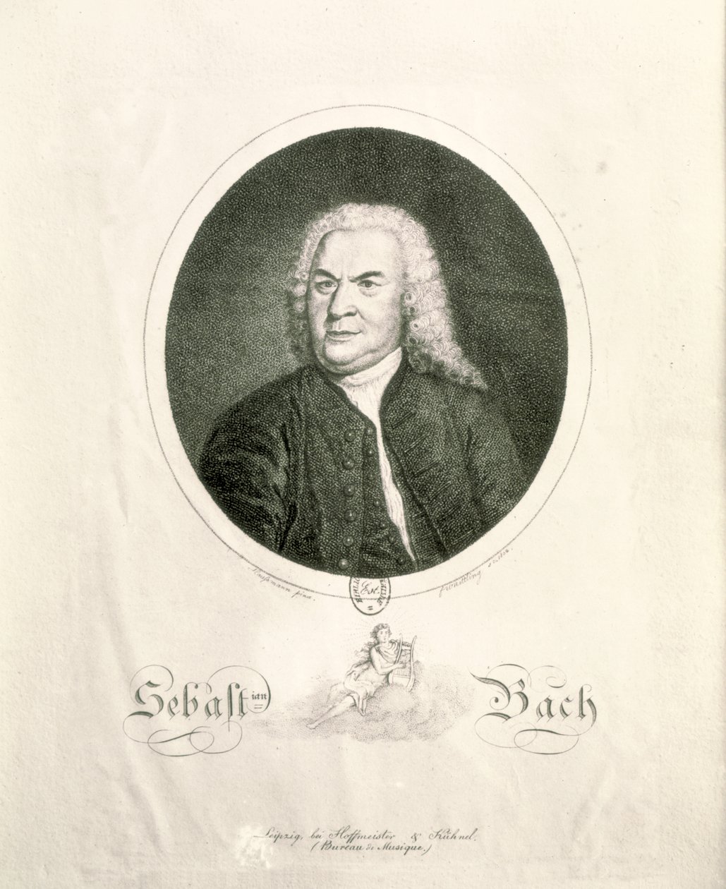 Ritratto di Johann Sebastian Bach (1685-1750) inciso da Friedrich Wilhelm Nettling (incisione) da Elias Gottleib Haussmann