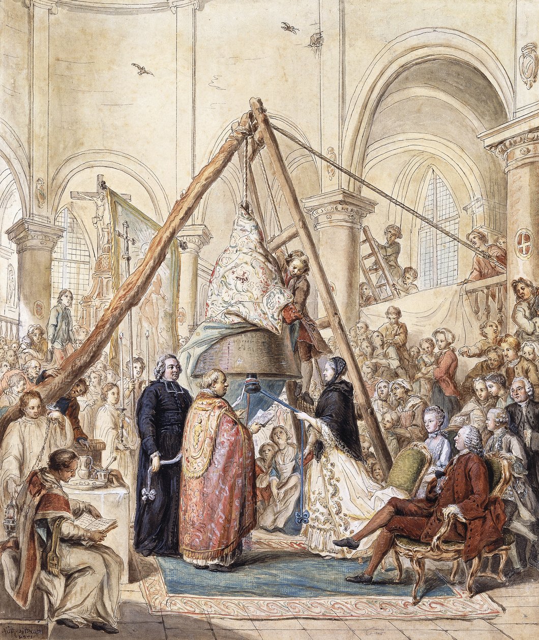 La Benedizione della Campana della Chiesa del Villaggio a Ormesson dalla Marchesa d