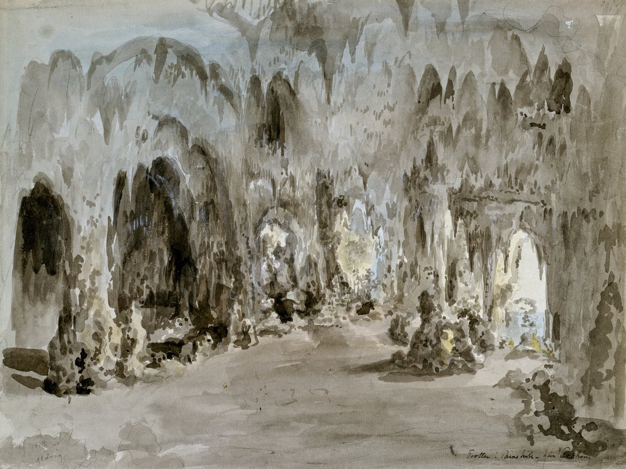 La grotta di Painshill da Elias Martin