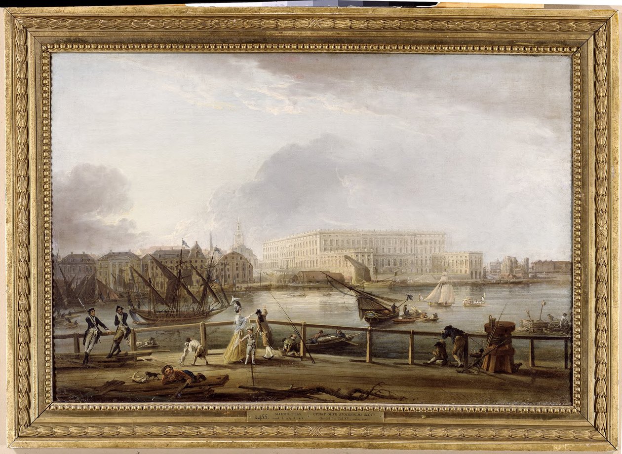 Veduta del Palazzo di Stoccolma dal ponte Skeppsholm da Elias Martin