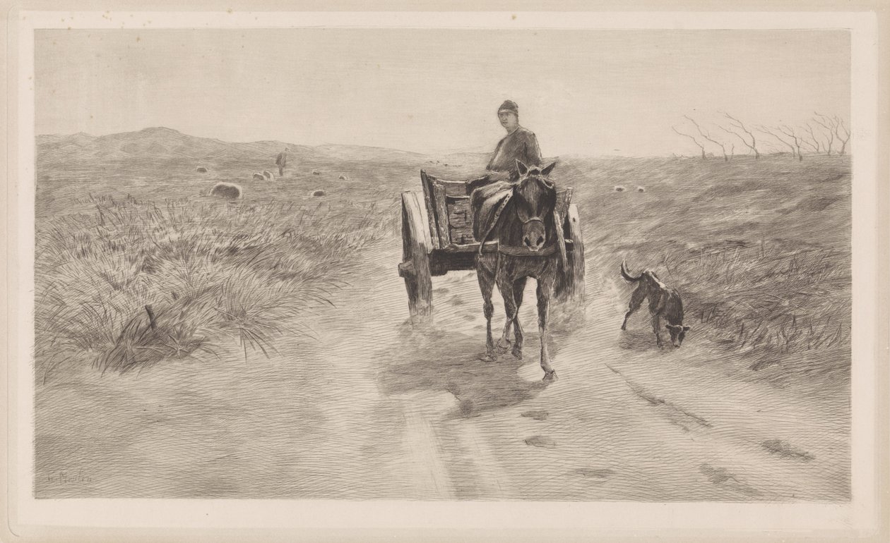 Paesaggio con carro trainato da cavalli da Elias Stark