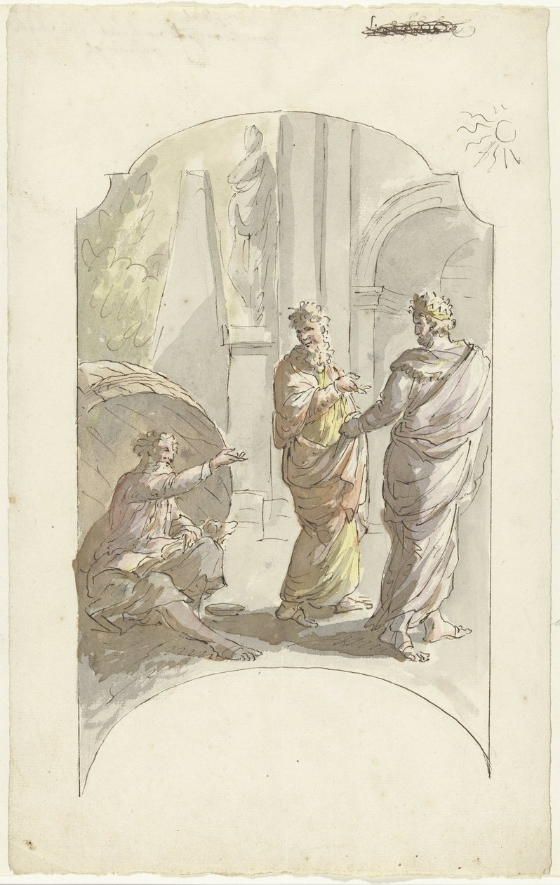 Diogene chiede ad Alessandro di non stare nella sua luce da Elias van Nijmegen