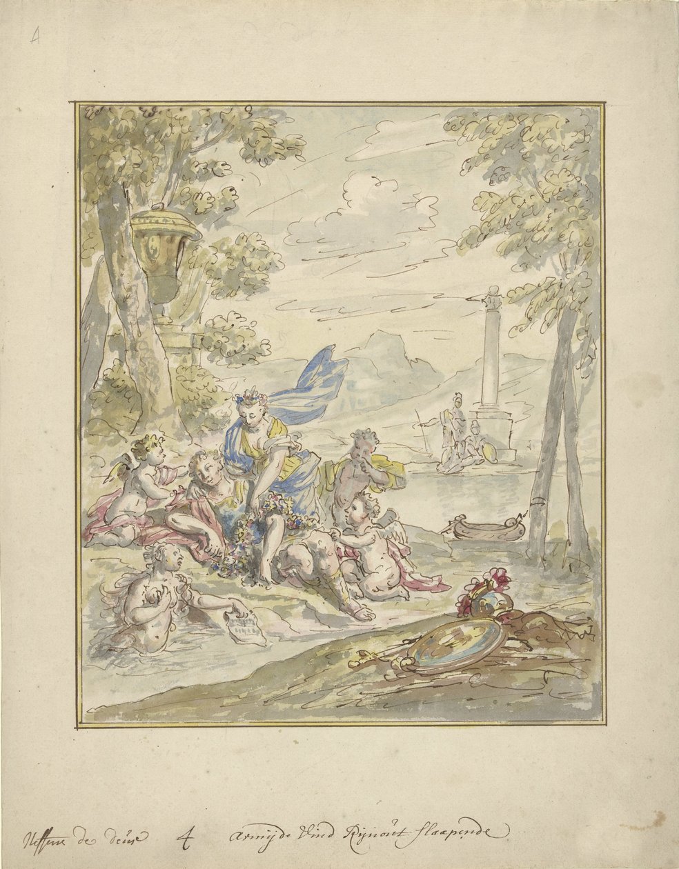 Progetto per una decorazione di una stanza con Armida e Rinaldo da Elias van Nijmegen