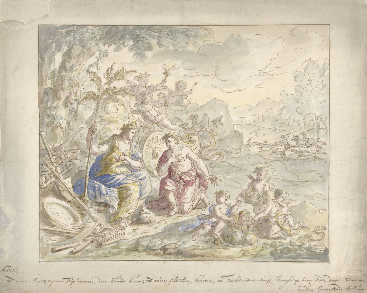 Progetto per una decorazione murale con allegoria della Terra da Elias van Nijmegen