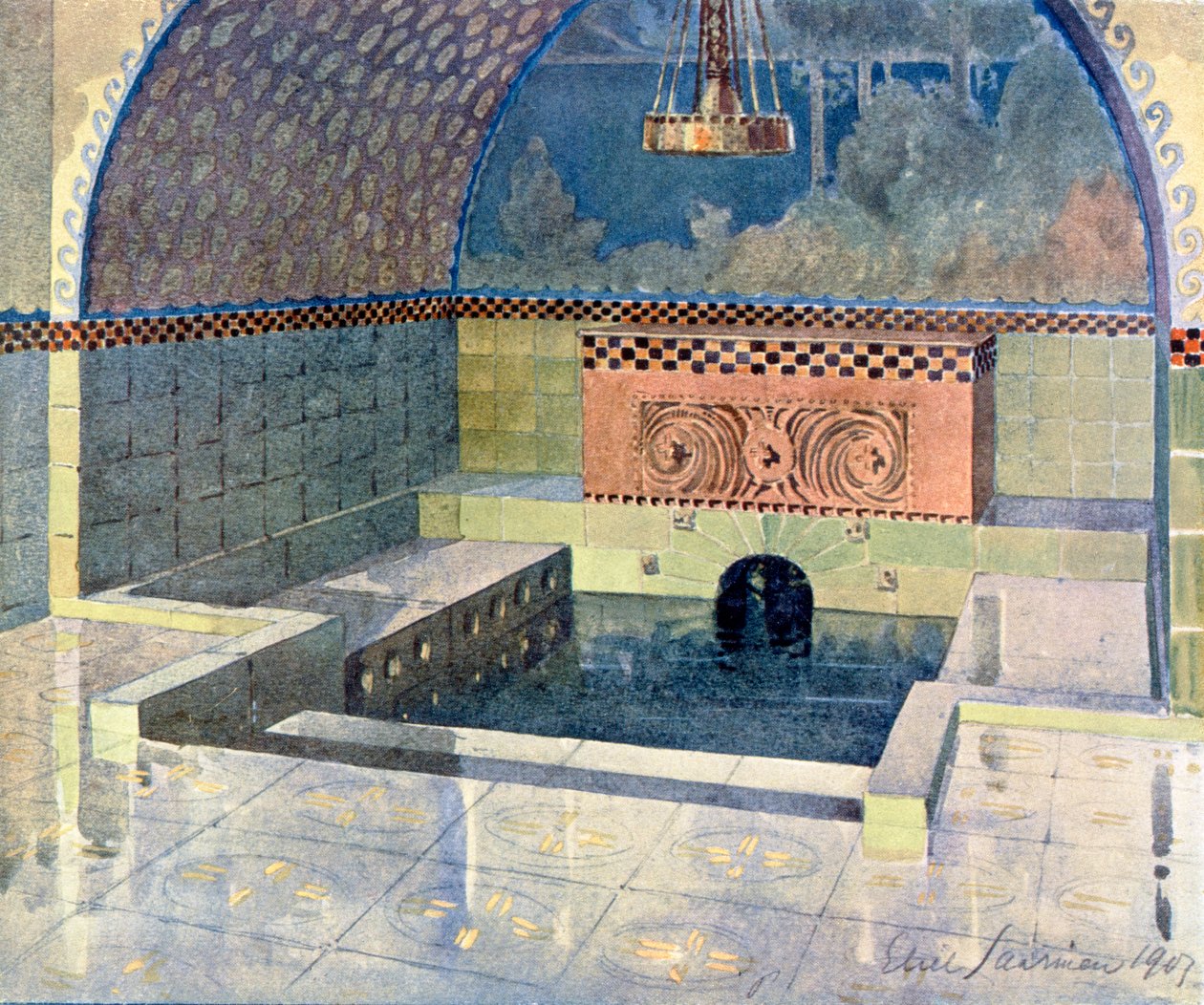 Bagno alla casa di campagna di Merijoki, progettato da Eliel Saarinen, da 