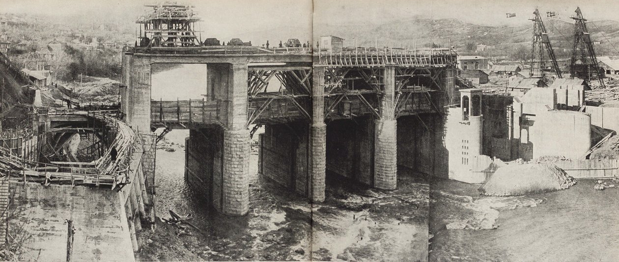 Centrale idroelettrica di Rioni. Illustrazione da L
