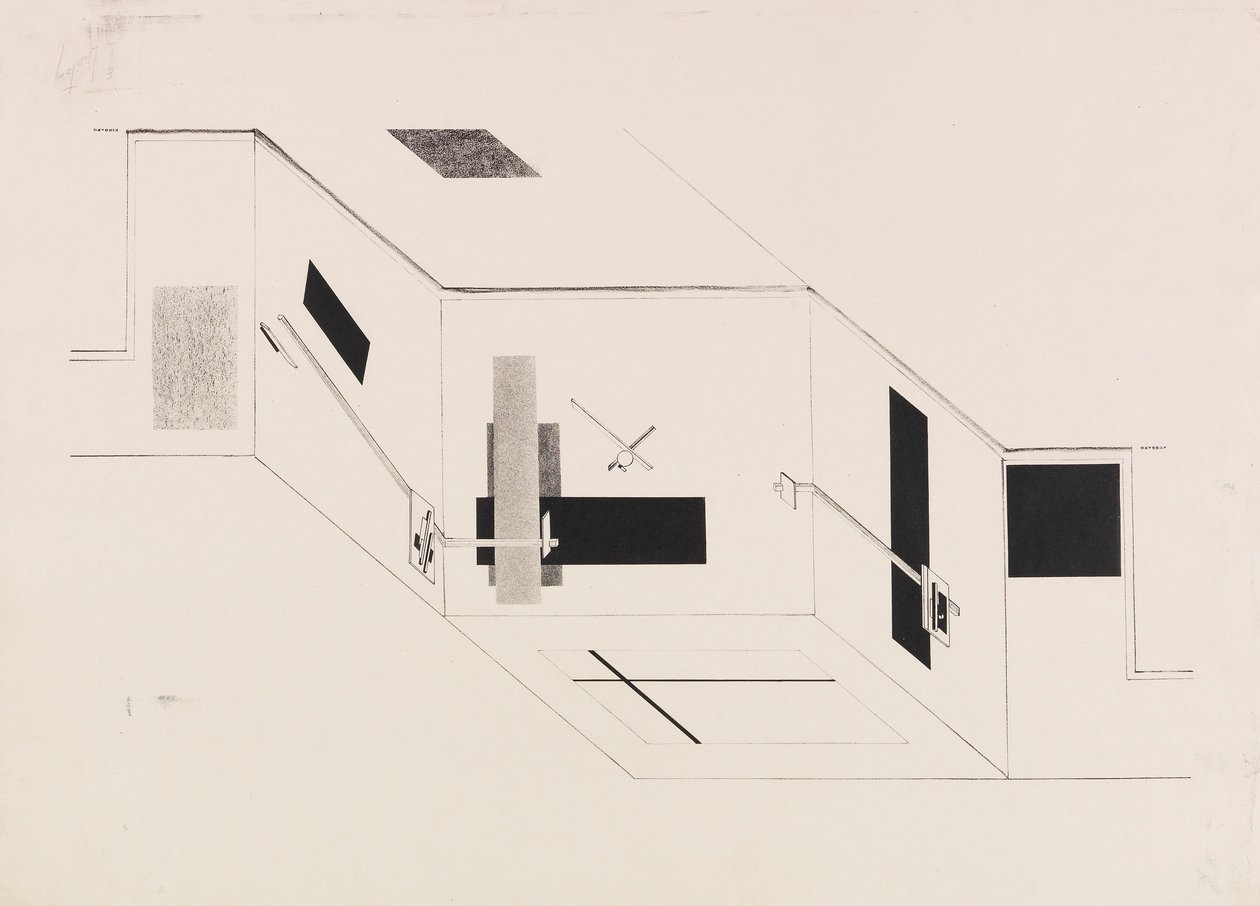 La stanza Proun. Foglio 5 del portfolio I Kestner da Eliezer Markowich Lissitzky