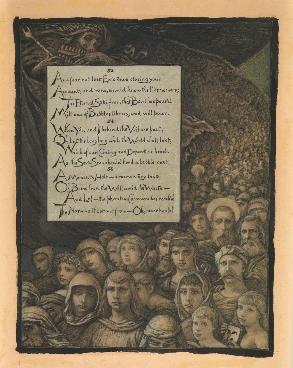 (Illustrazione per il Rubáiyát di Omar Khayyám) Recensione della morte da Elihu Vedder