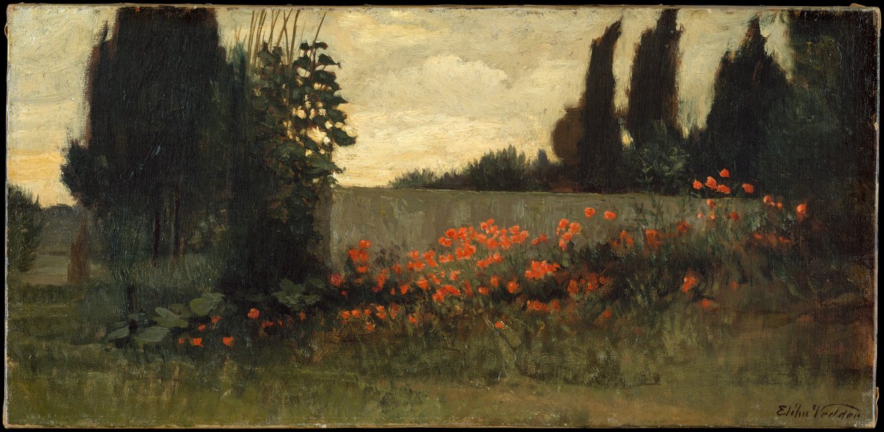Cipresso e papaveri da Elihu Vedder