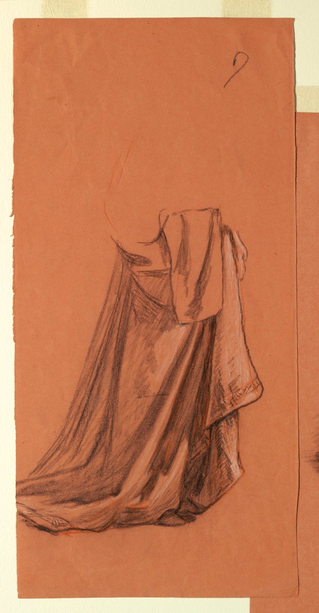 Disegno, Drappeggio (studio per il dipinto a olio "Corteo nuziale" o "Ballo", 1872-79) da Elihu Vedder