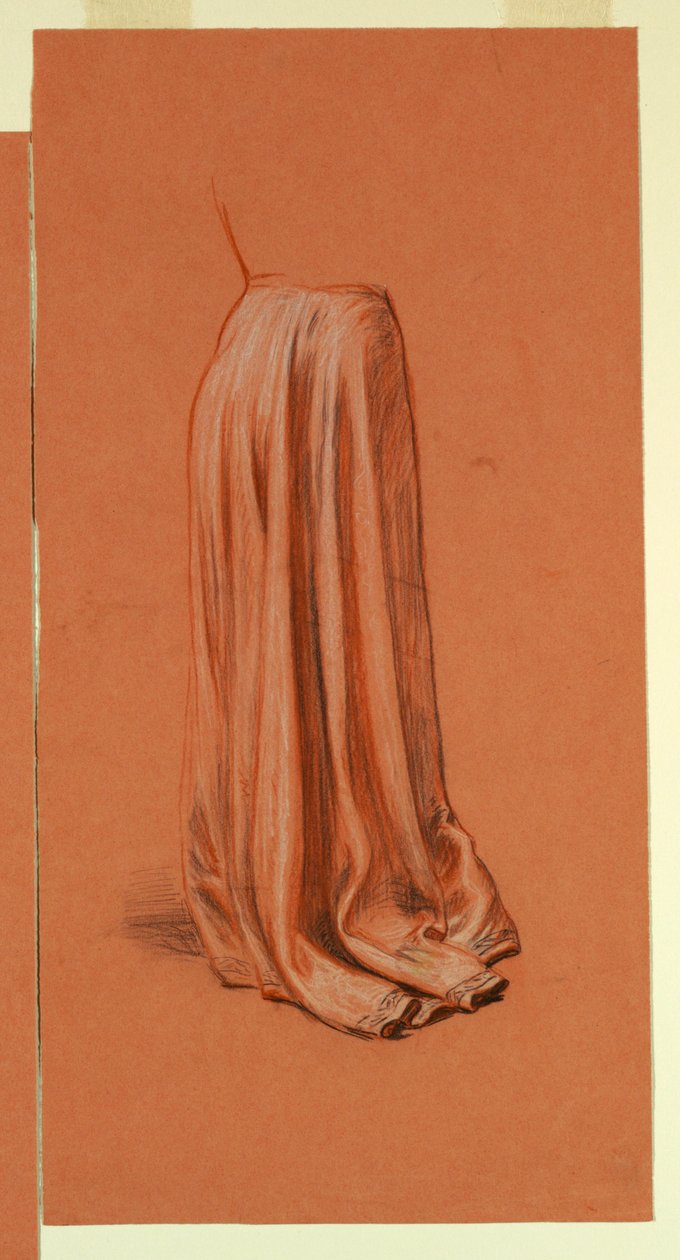 Disegno, Drappeggio (studio per il dipinto a olio "Corteo nuziale" o "Ballo"), 1872-79 ca. da Elihu Vedder