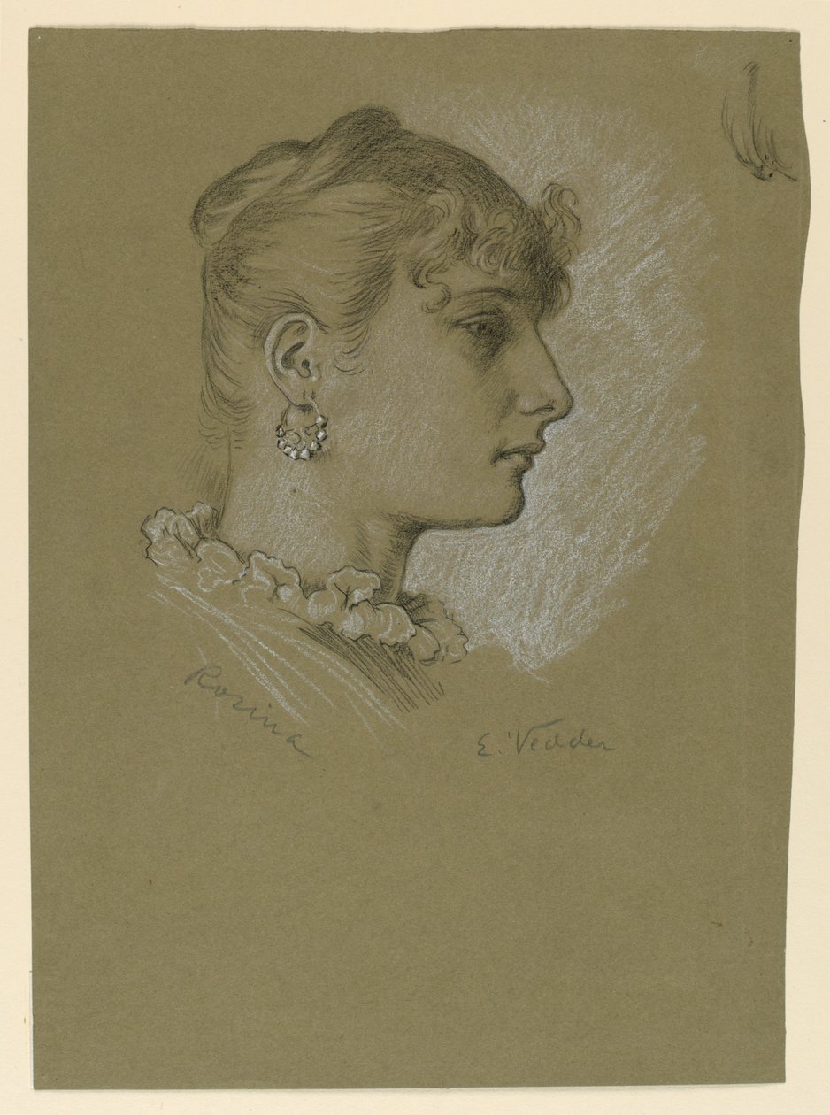 Disegno, Testa di donna, profilo: Rosina, 1885 ca. da Elihu Vedder