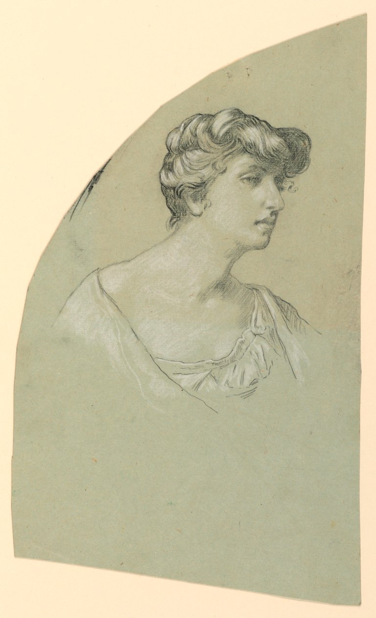 Disegno, Schizzo di ritratto di una giovane donna, 1885 ca. da Elihu Vedder
