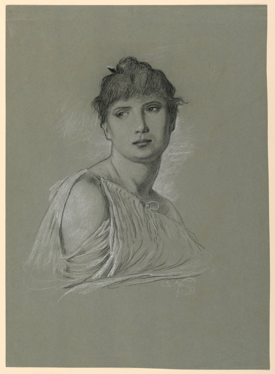 Disegno, Schizzo di ritratto di una giovane donna, 1885 ca. da Elihu Vedder