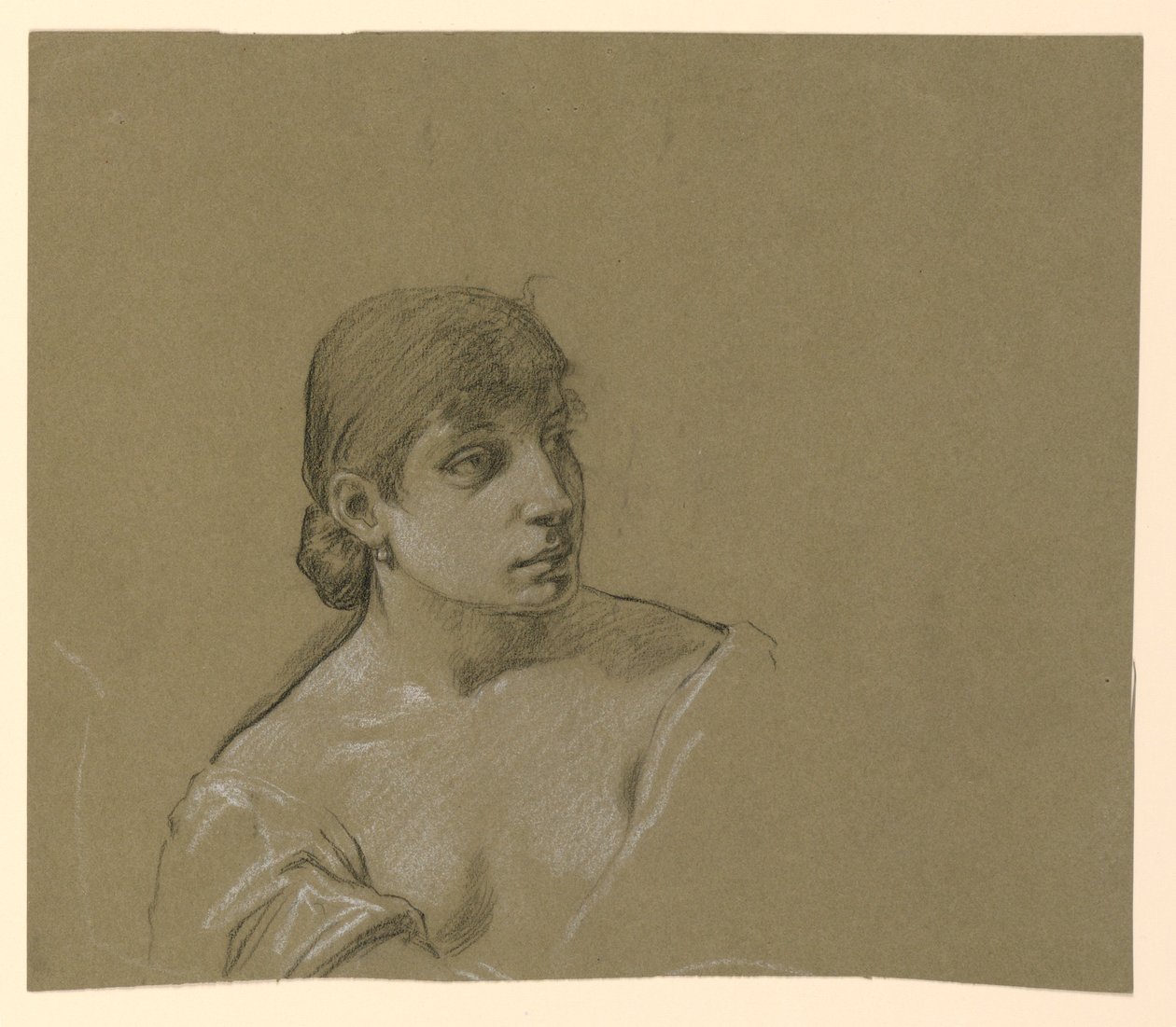 Disegno, Ritratto di giovane donna, 1885 ca. da Elihu Vedder