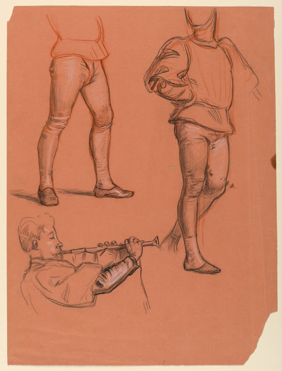 Disegno, dettagli di figure maschili, 1885 ca. da Elihu Vedder