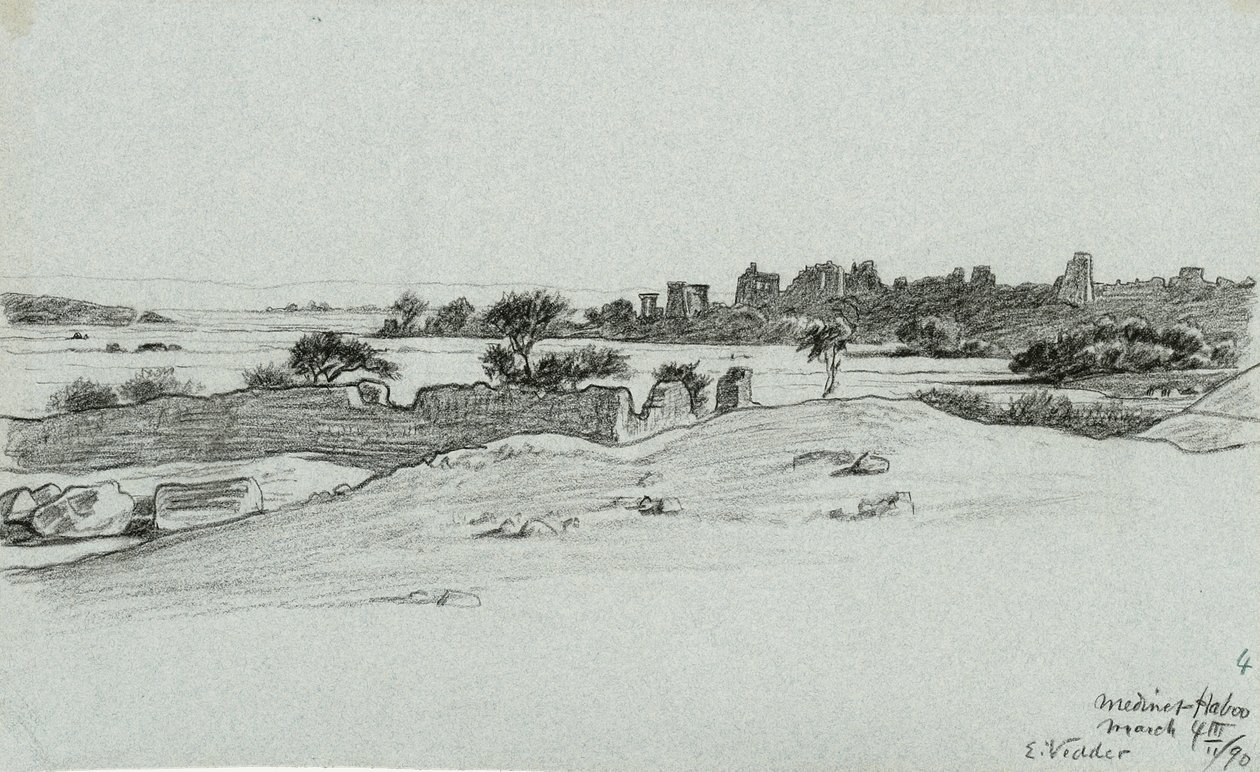 Da 30 disegni del viaggio sul Nilo: Medine & Haboo da Elihu Vedder