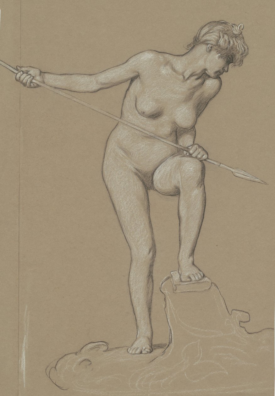 Ragazza che infilza un delfino da Elihu Vedder