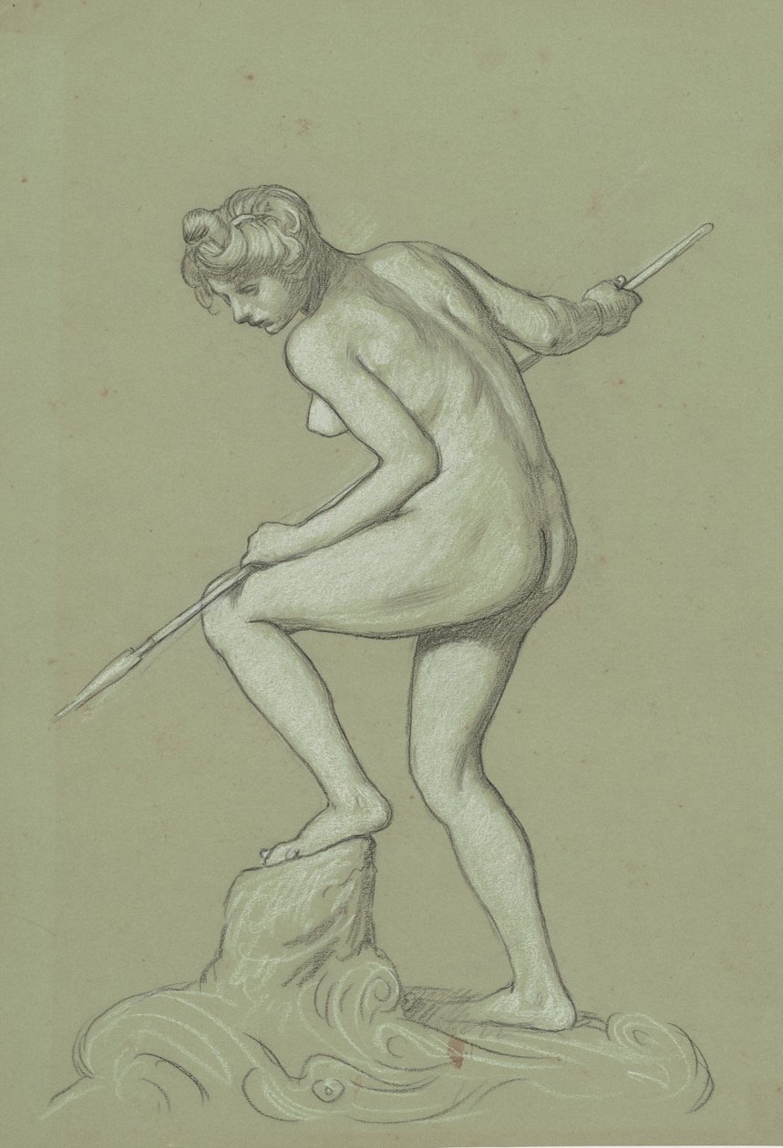 Ragazza che infilza un delfino da Elihu Vedder