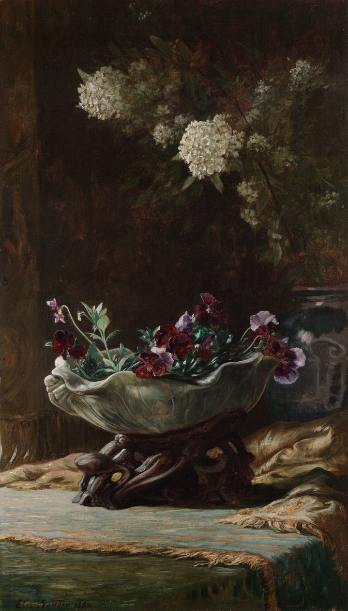 Viole del pensiero e spirea da Elihu Vedder