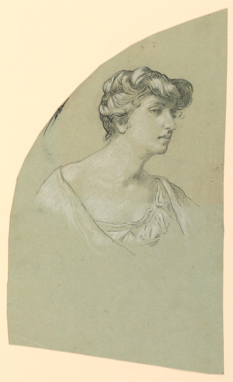 Schizzo di ritratto di una giovane donna da Elihu Vedder