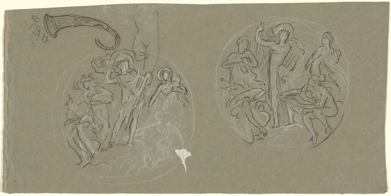 Foglio di studi per il Soffitto di Huntington da Elihu Vedder