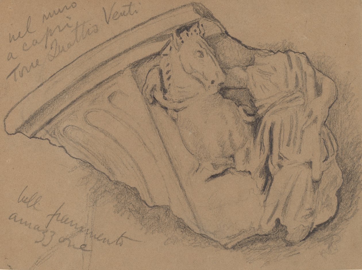 Schizzo di un Frammento da un Muro a Capri, c. 1897 da Elihu Vedder
