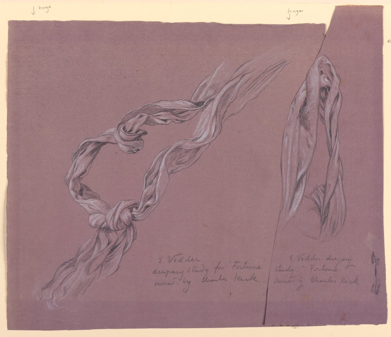 Studi di drappeggio di "Fortuna" da Elihu Vedder