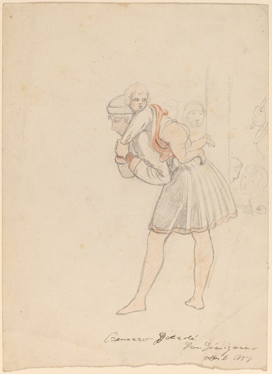 Studio dopo Gozzoli, 1858 da Elihu Vedder