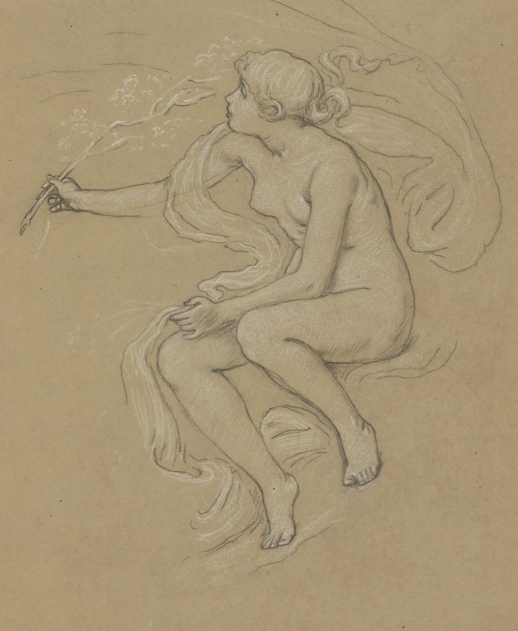 Studio per Figura della Primavera da Elihu Vedder
