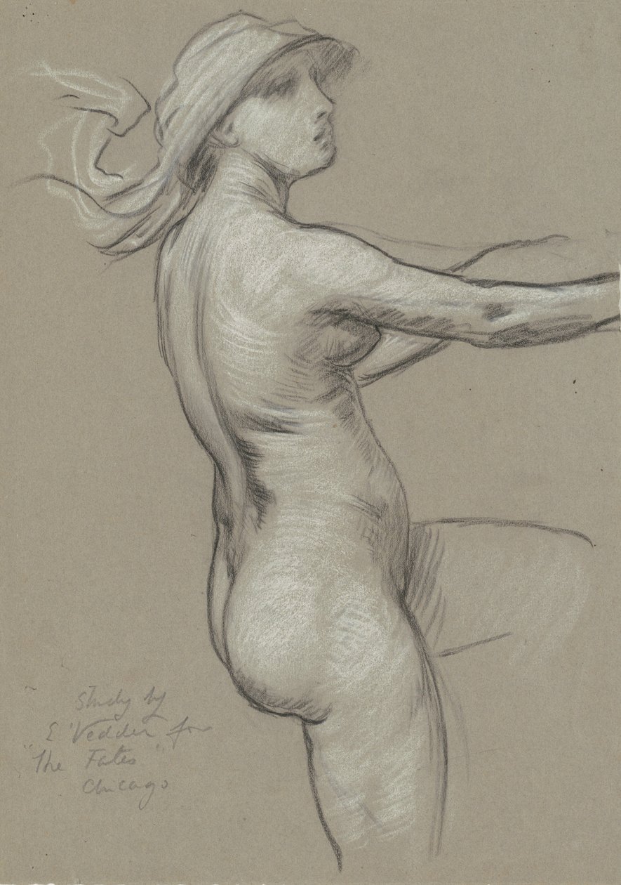Studio per Le Parche che raccolgono le stelle da Elihu Vedder