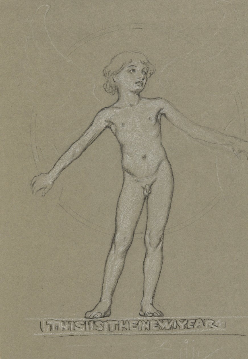 Studio per Giovane Alato (Il Nuovo Anno) da Elihu Vedder