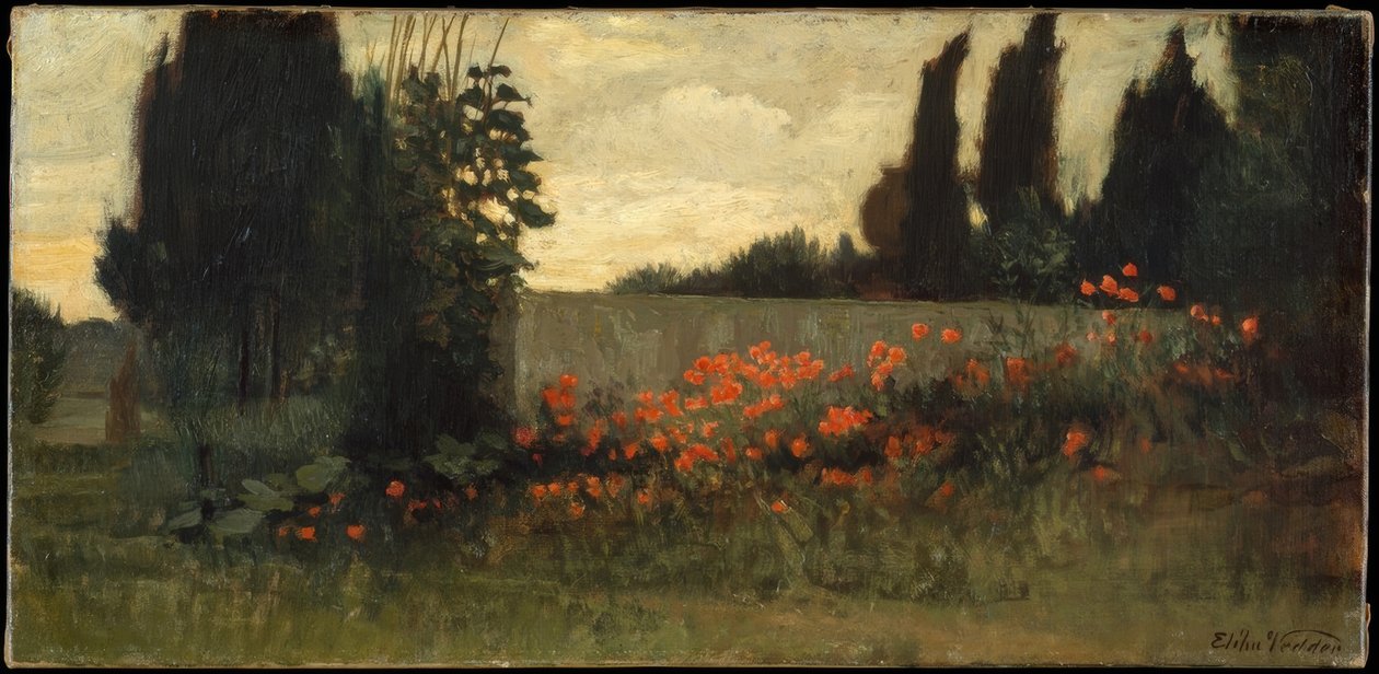 Cipresso e papaveri da Elihu Vedder