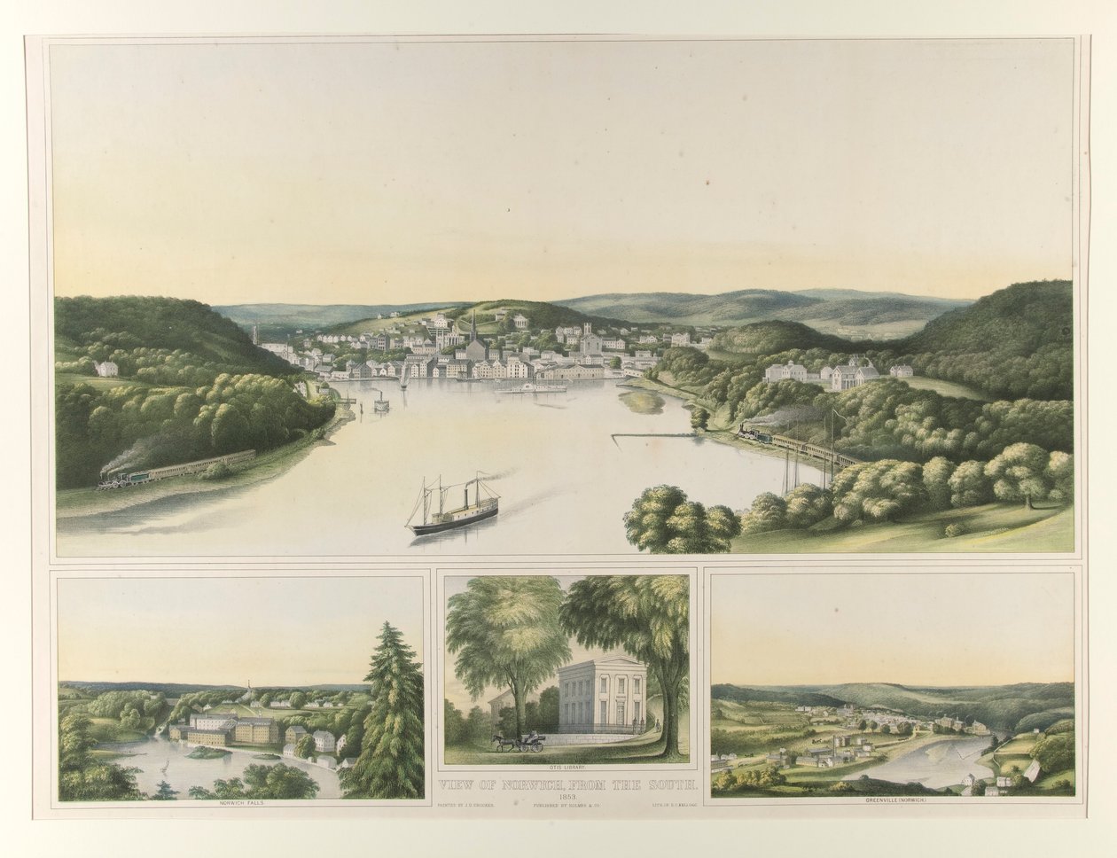 Veduta di Norwich, dal Sud. 1853 (Conn.) da Elijah C. Kellogg