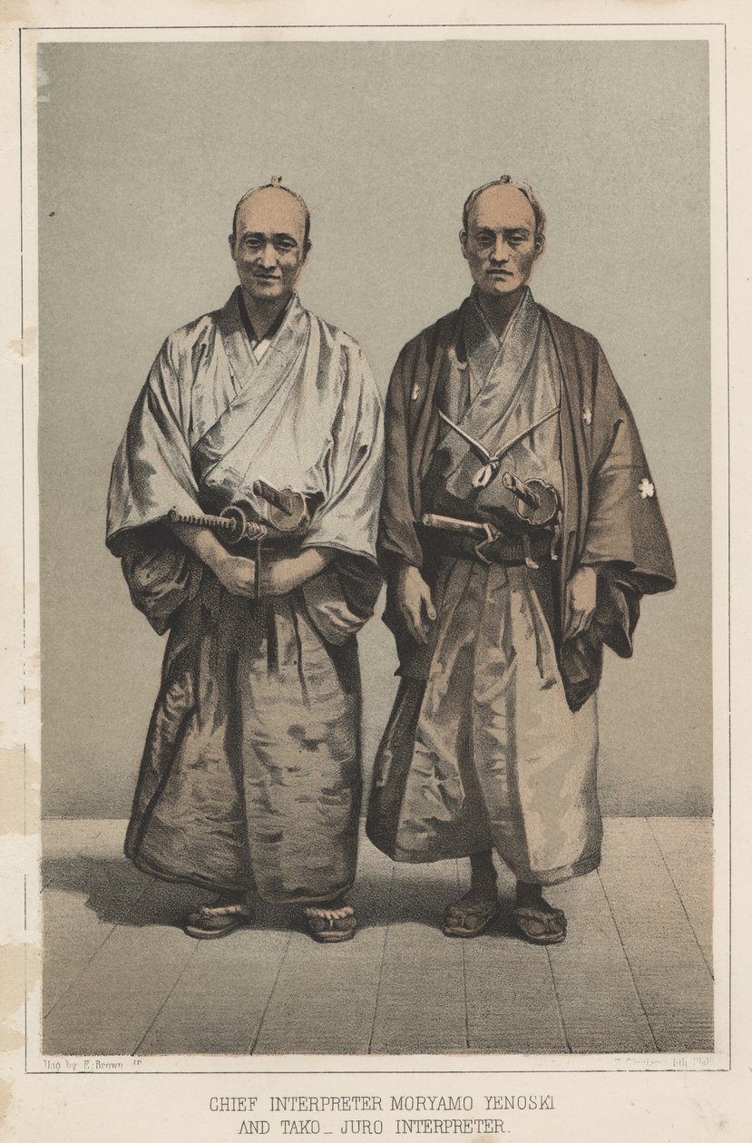 Interprete capo Mryamo Yenoski e Tako-Juro, interprete, 1855 da Eliphalet Brown