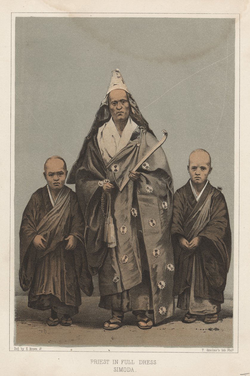 Sacerdote in abito completo, Simoda, 1855 da Eliphalet Brown