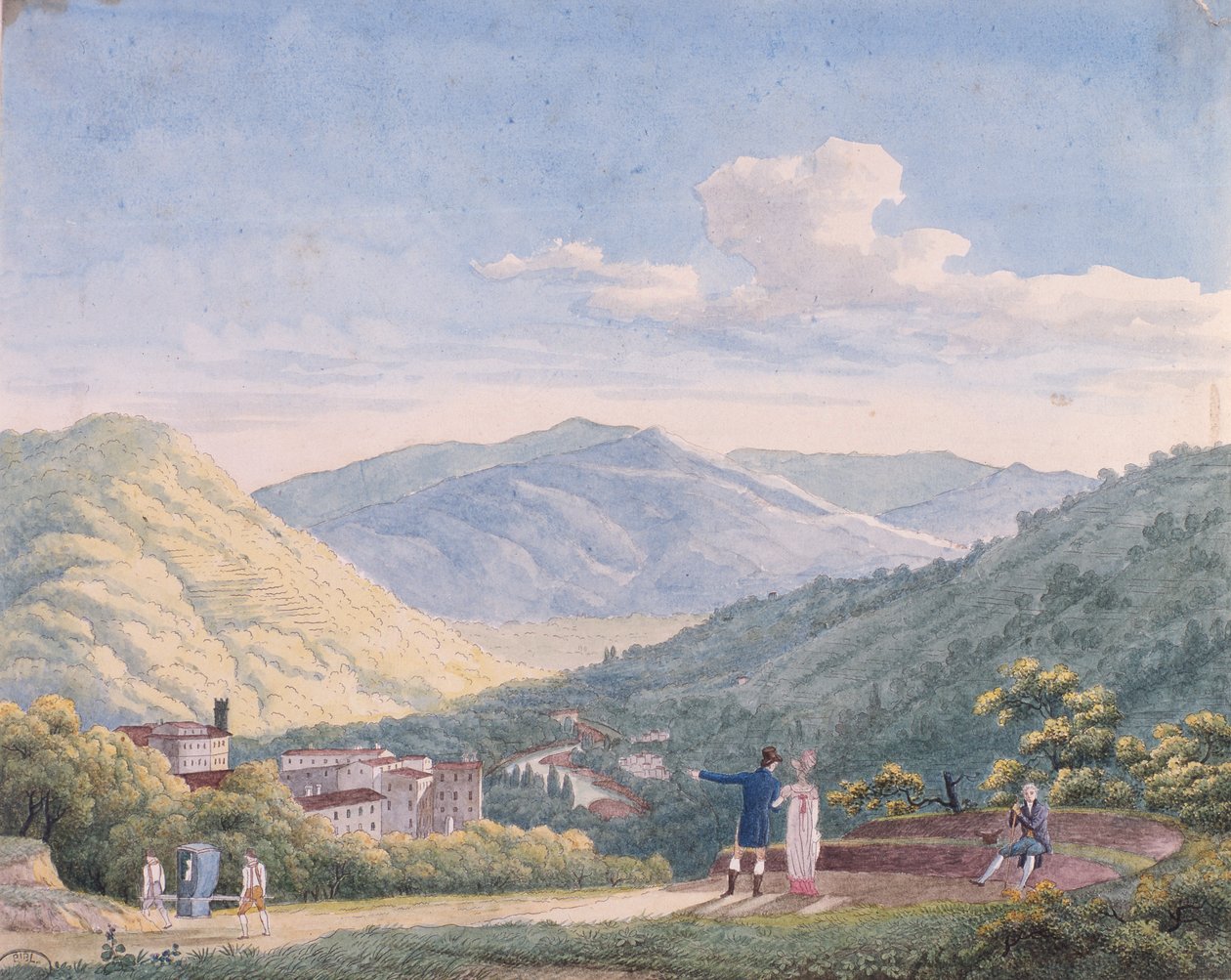 Veduta di Bagni di Lucca, ottobre 1813 da Elisa Bonaparte
