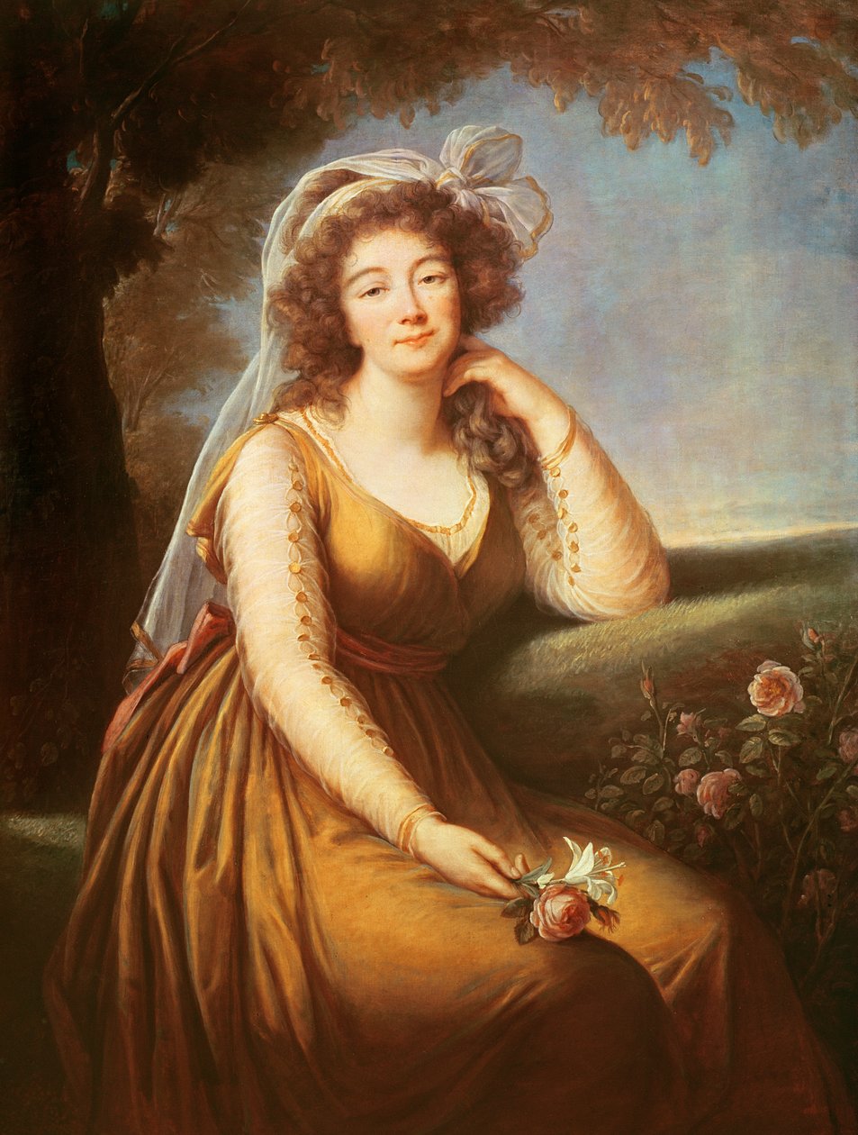 Contessa du Barry, con una rosa in mano da Elisabeth Louise Vigee Lebrun