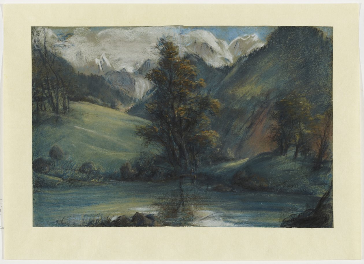 Veduta del Lago di Challes e del Monte Bianco, 1807-1808 da Elisabeth Louise Vigee Lebrun